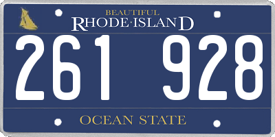 RI license plate 261928