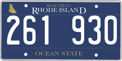RI license plate 261930