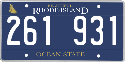 RI license plate 261931