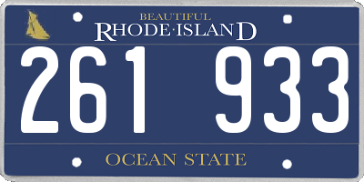 RI license plate 261933