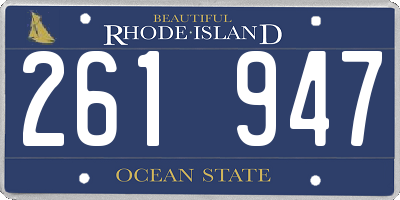 RI license plate 261947