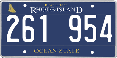 RI license plate 261954