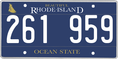 RI license plate 261959