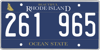 RI license plate 261965