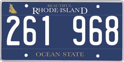 RI license plate 261968