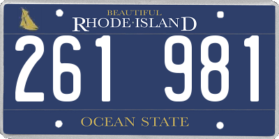 RI license plate 261981