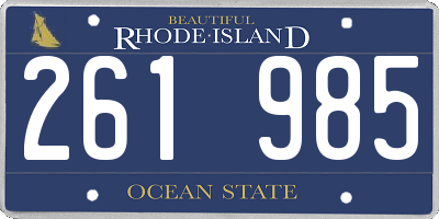 RI license plate 261985