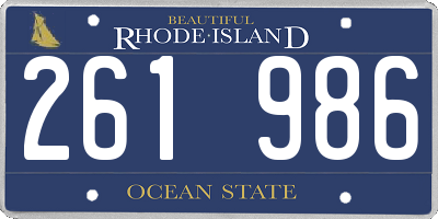 RI license plate 261986