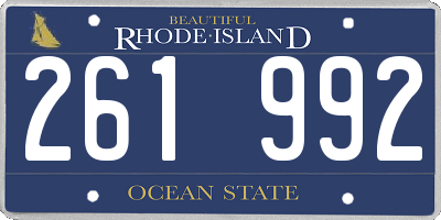 RI license plate 261992
