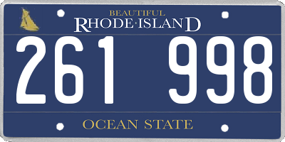 RI license plate 261998