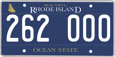 RI license plate 262000
