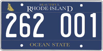 RI license plate 262001