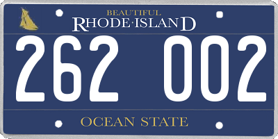RI license plate 262002