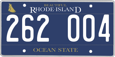 RI license plate 262004