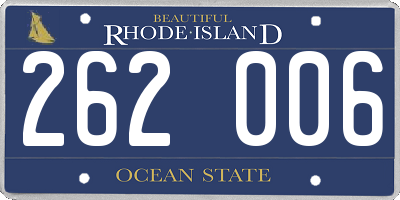 RI license plate 262006