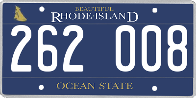 RI license plate 262008