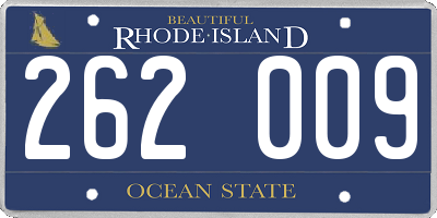 RI license plate 262009