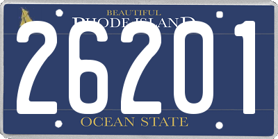 RI license plate 26201