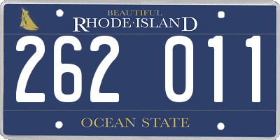 RI license plate 262011