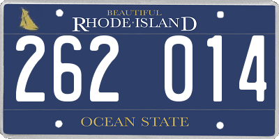 RI license plate 262014