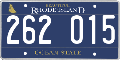 RI license plate 262015