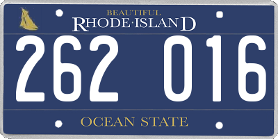 RI license plate 262016
