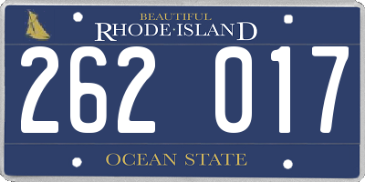 RI license plate 262017