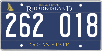 RI license plate 262018
