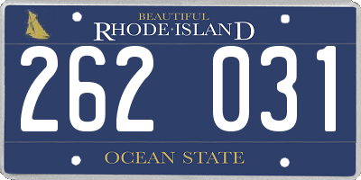 RI license plate 262031