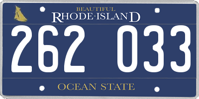 RI license plate 262033