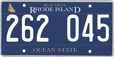 RI license plate 262045