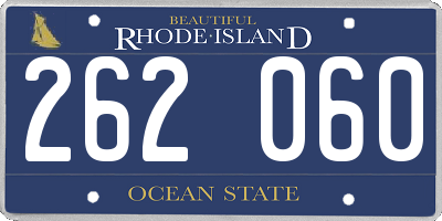 RI license plate 262060