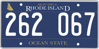 RI license plate 262067