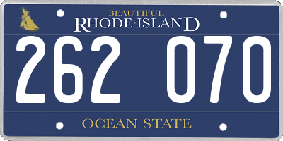 RI license plate 262070