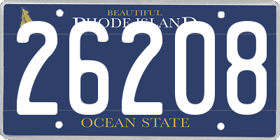 RI license plate 26208
