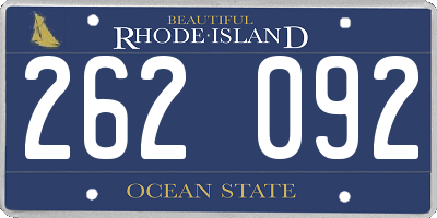 RI license plate 262092
