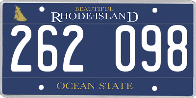 RI license plate 262098