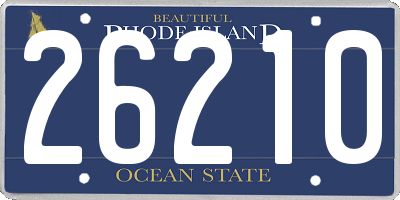 RI license plate 26210