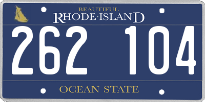 RI license plate 262104
