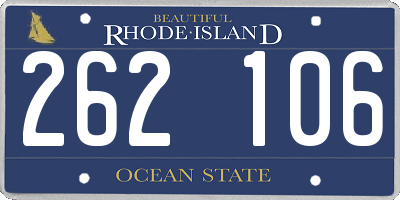 RI license plate 262106