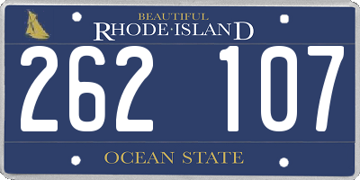 RI license plate 262107