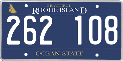 RI license plate 262108