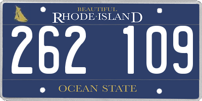 RI license plate 262109