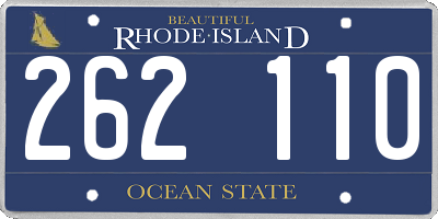 RI license plate 262110