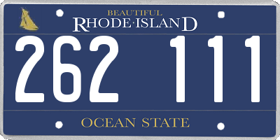 RI license plate 262111