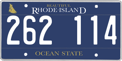 RI license plate 262114