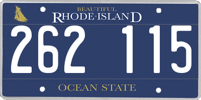 RI license plate 262115