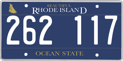 RI license plate 262117