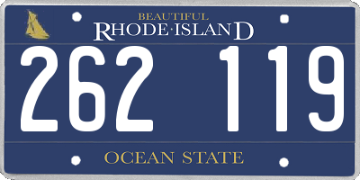 RI license plate 262119