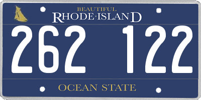 RI license plate 262122
